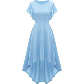 فستان حفلات الكوكتيل النسائي من Gardenwed بأكمام مكشكشة هاي لو ومقاس شبه رسمي وحفلات التخرج وحفلات الزفاف في الخريف in Kuwait