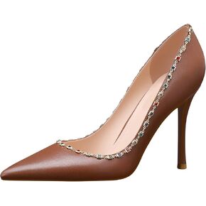 حذاء MSONLYDN بكعب عالٍ كاجوال للنساء بكعب عالٍ من الجلد أنيق سهل الارتداء للنساء فستان زفاف 3.74 بوصة in Kuwait