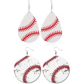 4 Pairs Baseball Earrings for Women Baseball Jewelry for Women Baseball Fan Gift for Mom Baseball Dangle Earrings for Moms