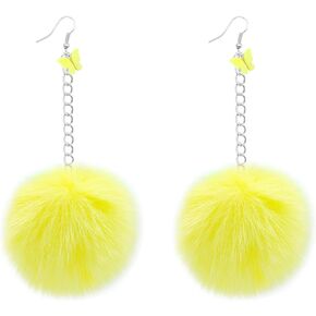 6 أزواج من أقراط بوم بوم للنساء من الفرو الصناعي أقراط منفوشة ملونة أقراط بوم للفتيات المراهقات in Kuwait