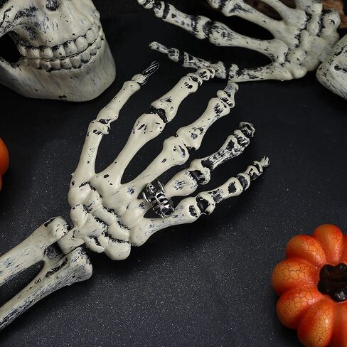 MUSECLOUD Vintage Skull Ring for Women Men Goth Skeleton Ring Adjustable Stackable Ring Punk Gothic Halloween Jewelry in Kuwait