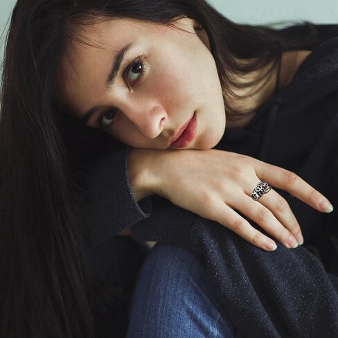 MUSECLOUD Vintage Skull Ring for Women Men Goth Skeleton Ring Adjustable Stackable Ring Punk Gothic Halloween Jewelry in Kuwait