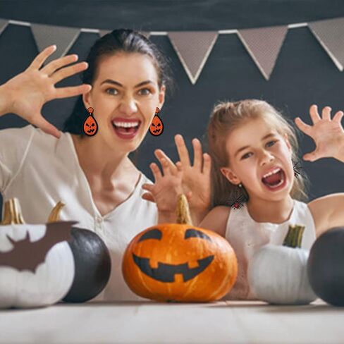 PHALIN Halloween Earrings Necklace Bracelet Set for Women Boo Dangle Earrings Pumpkin Pendant Necklaces Beaded Stretch Bracelet Halloween Costume Jewelry Set Gifts in Kuwait