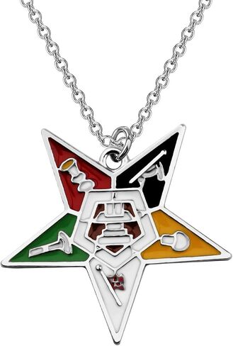 POTIY OES Symbol Jewelry Order of The Eastern Star Necklace OES Sorority Earrings Gift for Women Girls in Saudi Arabia