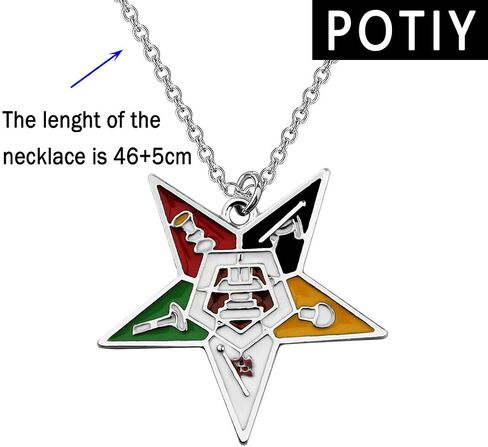 POTIY OES Symbol Jewelry Order of The Eastern Star Necklace OES Sorority Earrings Gift for Women Girls in Saudi Arabia