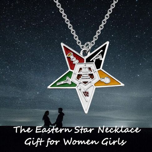 POTIY OES Symbol Jewelry Order of The Eastern Star Necklace OES Sorority Earrings Gift for Women Girls in Saudi Arabia