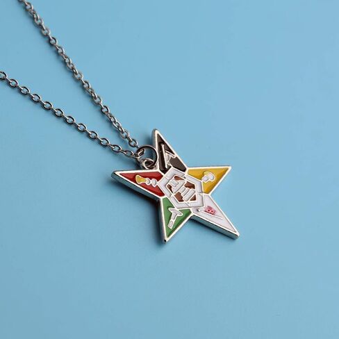 POTIY OES Symbol Jewelry Order of The Eastern Star Necklace OES Sorority Earrings Gift for Women Girls in Saudi Arabia