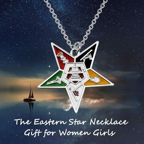 POTIY OES Symbol Jewelry Order of The Eastern Star Necklace OES Sorority Earrings Gift for Women Girls in Saudi Arabia
