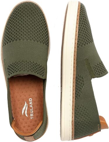 TRULAND Women’s Slip On Sneakers Fashion Tennis Shoes - Breathable Knit Loafers Casual Summer Shoes Comfortable Flats in Kuwait