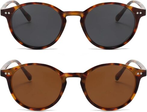 EYLRIM Classic Polarized Round Sunglasses for Women Men Vintage Style Lightweight Circle Frame Sun Glasses in Kuwait