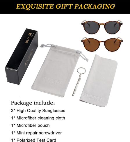 EYLRIM Classic Polarized Round Sunglasses for Women Men Vintage Style Lightweight Circle Frame Sun Glasses in Kuwait