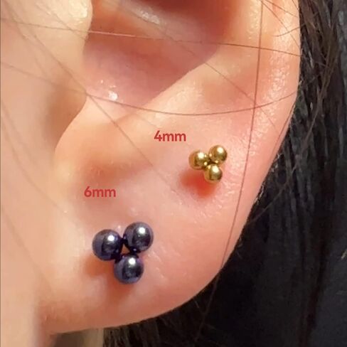 Limerencia Pure Titanium Hypoallergenic Earrings | Tiny Trinity Ball Stud Earrings | Minimalist,Implant Grade | Suitable for Sensitive Ears Delicate Jewelry in Kuwait
