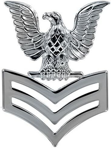 Navy Cap Device: E6 Petty Officer First Class - silver in Saudi Arabia