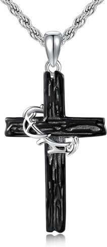 VENACOLY سانت ميشيل الاسترليني قلادة فضية السيف الأفعى تميمة قلادة مجوهرات هدية للأب/الأخ/صديقها in Kuwait