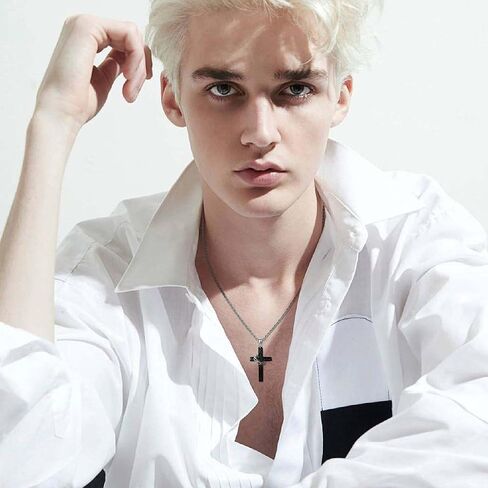 VENACOLY سانت ميشيل الاسترليني قلادة فضية السيف الأفعى تميمة قلادة مجوهرات هدية للأب/الأخ/صديقها in Kuwait