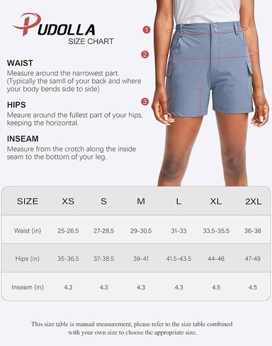 شورت Pudolla للسيدات للتنزه سيرًا على الأقدام مقاس 4.5 بوصة شورت صيفي سريع الجفاف للنساء للعمل والسفر والمشي في الهواء الطلق مع جيوب in Kuwait