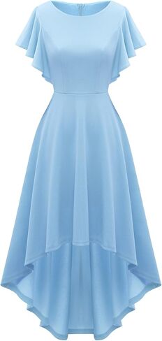 فستان حفلات الكوكتيل النسائي من Gardenwed بأكمام مكشكشة هاي لو ومقاس شبه رسمي وحفلات التخرج وحفلات الزفاف في الخريف in Kuwait