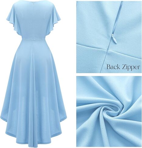 فستان حفلات الكوكتيل النسائي من Gardenwed بأكمام مكشكشة هاي لو ومقاس شبه رسمي وحفلات التخرج وحفلات الزفاف في الخريف in Kuwait