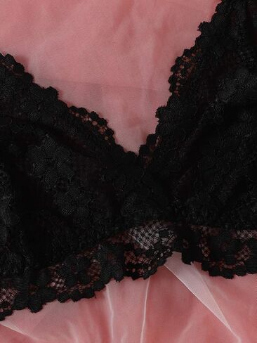 GORGLITTER Women's 2 Piece Floral Lace Bralette Scallop Trim Soft Wireless Bras in Saudi Arabia