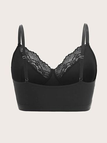 SOLY HUX Bras for Women Plus Size Contrast Lace Wireless Bra Bralettes Everyday Bralette in Kuwait