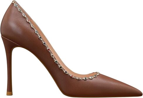 حذاء MSONLYDN بكعب عالٍ كاجوال للنساء بكعب عالٍ من الجلد أنيق سهل الارتداء للنساء فستان زفاف 3.74 بوصة in Kuwait