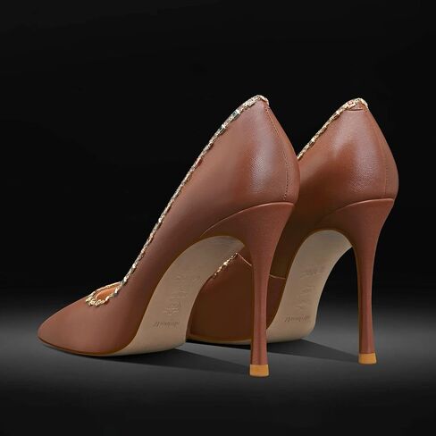 حذاء MSONLYDN بكعب عالٍ كاجوال للنساء بكعب عالٍ من الجلد أنيق سهل الارتداء للنساء فستان زفاف 3.74 بوصة in Kuwait