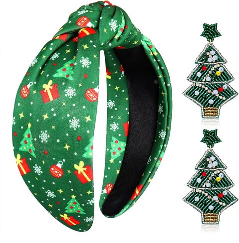 Halloween Headband for Women Pumpkin Spooky Candy Corn Headband Festive Jeweled Knotted Hairband Halloween Hair Accessories Holiday Party Jewelry Gifts (Christmas Reindeer) in Kuwait