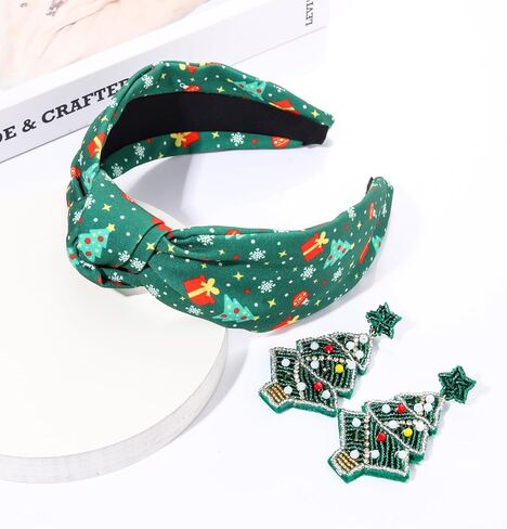 Halloween Headband for Women Pumpkin Spooky Candy Corn Headband Festive Jeweled Knotted Hairband Halloween Hair Accessories Holiday Party Jewelry Gifts (Christmas Reindeer) in Kuwait