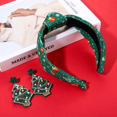 Halloween Headband for Women Pumpkin Spooky Candy Corn Headband Festive Jeweled Knotted Hairband Halloween Hair Accessories Holiday Party Jewelry Gifts (Christmas Reindeer) in Kuwait