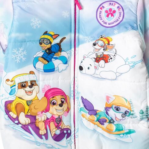 Paw Patrol Everest Rubble Marshall Girls Zip Up Puffer Jacket Toddler to Little Kid in Saudi Arabia