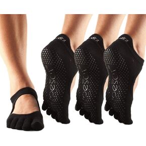 toesox Bellarina Full Toe Multi Pack - Grip Non-Slip Toe Socks for Pilates, Barre, Yoga, Ballet