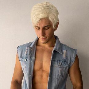 QUEENTAS Mens Wig Short Human Hair with Bangs Men Male Black Short Wigs for Men (Natural Black#1B)