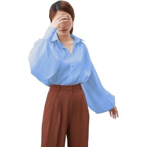بلوزة نسائية من wearVAST ذات أصفاد واسعة على الطراز الفيكتوري قميص عتيق بأكمام طويلة على شكل أسقف كلاسيكي فضفاض مناسب رسمي وأنيق in Kuwait
