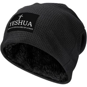 قبعة THMUKOP Yeshua Jesus Christian Knit قبعة صغيرة ذات أساور كيميائية، قبعة رأس على شكل جمجمة للرجال والنساء in Kuwait