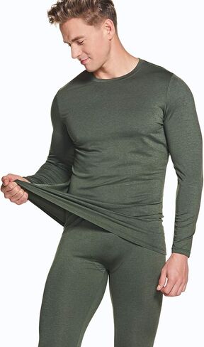 ATHLIO Men's Thermal Underwear Set, Winter Hunting Gear Comfort Fit Long Johns, Base Layer Top & Bottom for Cold Weather in Kuwait
