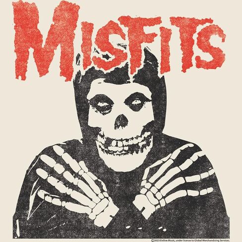 Misfits تي شيرت جمجمة متقاطعة الأسلحة رجالي قصير الأكمام تي شيرت كلاسيكي روك فينتاج ستايل جرافيك تيز in Saudi Arabia