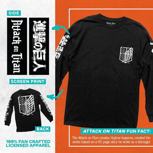 Ripple Junction Attack on Titan Scout Regiment Shield Anime Long-Sleeve Shirt for Men and Women Officially Licensed in Saudi Arabia