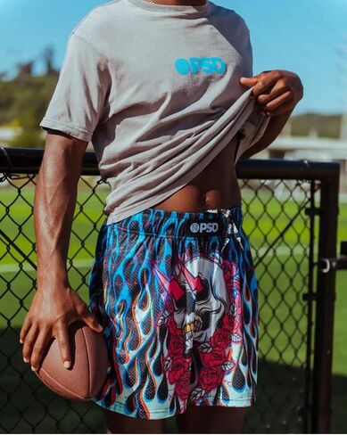 شورت رياضي Flames N Bones من PSD للرجال، متعدد، M in Kuwait