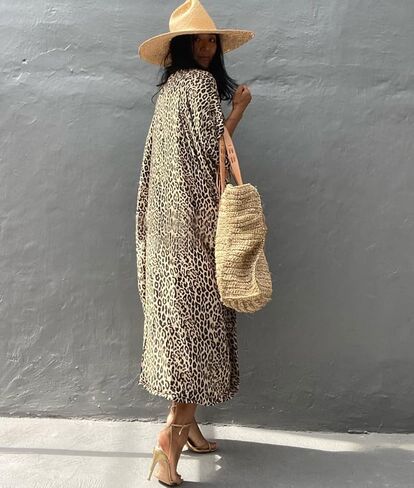 بدلة استحمام نسائية مفتوحة من الأمام من Youuxooa تغطي سترة كيمونو طويلة مصبوغة برباط مع حزام in Kuwait