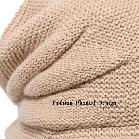 DANMY Womens Winter Beanie Hat,Fleece Lining Warm Knitted Slouchy Beanie Hats Cap with Visor in Kuwait