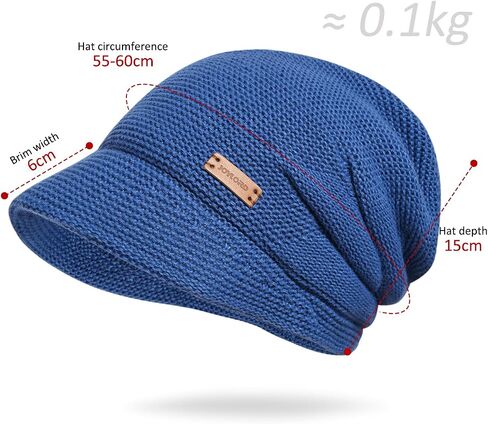 DANMY Womens Winter Beanie Hat,Fleece Lining Warm Knitted Slouchy Beanie Hats Cap with Visor in Kuwait