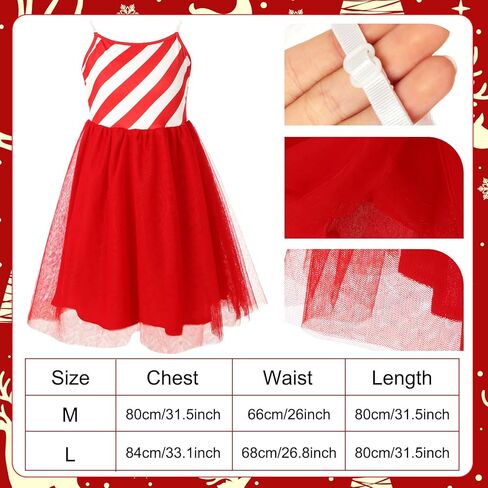 5 Pcs Women Christmas Candy Cane Costume Santa Hat Tutu Dress Striped Tights Glitter Frame Glasses Gloves for Christmas Party in Saudi Arabia