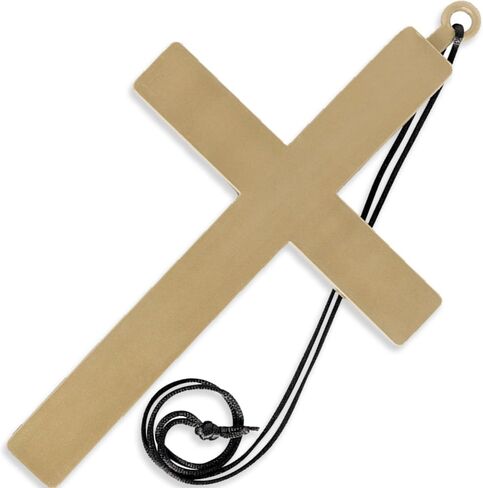 Amscan Gold Cross Dangle Plastic Necklace with Black Nylon Cord - 35", 1 Piece - Perfect for Halloween, Costume Events, and Stage Performances in Saudi Arabia