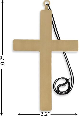 Amscan Gold Cross Dangle Plastic Necklace with Black Nylon Cord - 35", 1 Piece - Perfect for Halloween, Costume Events, and Stage Performances in Saudi Arabia