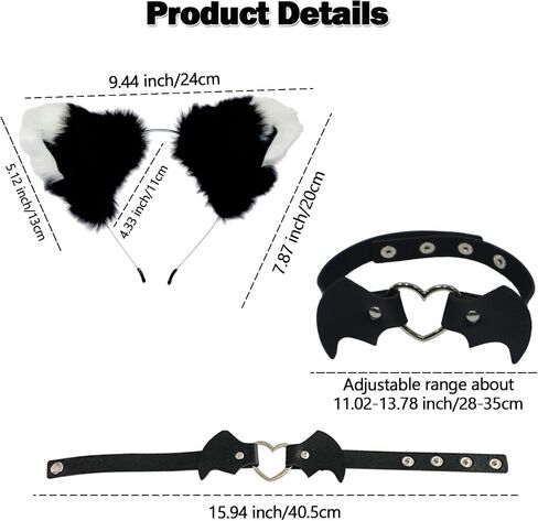 XLTTONG Fox ear and tail，Faux Fur Fox Tail Ear Set Halloween Cosplay Party Fox Costumes for Adult, Kids,Girls Party in Saudi Arabia