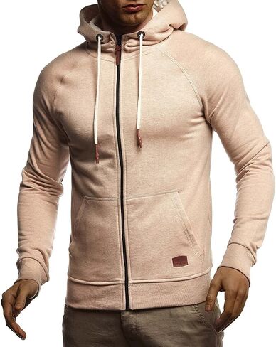 Leif Nelson Men's Slimfit Hooded Jacket | Modern Stylish Fullzip Longsleeve Hoodie Sweatshirt in Kuwait