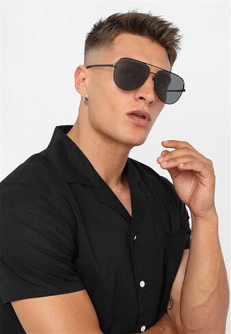 ADE WU Retro Oversized Aviator Sunglasses for Women Classic Black Gold Metal Vintage Big Pilot Sun Glasses in Kuwait