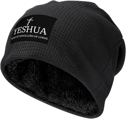 قبعة THMUKOP Yeshua Jesus Christian Knit قبعة صغيرة ذات أساور كيميائية، قبعة رأس على شكل جمجمة للرجال والنساء in Kuwait
