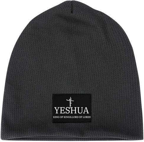 قبعة THMUKOP Yeshua Jesus Christian Knit قبعة صغيرة ذات أساور كيميائية، قبعة رأس على شكل جمجمة للرجال والنساء in Kuwait