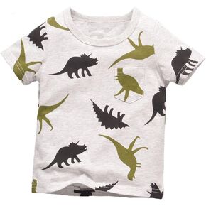 Warmbaby Dinosaur Shirts Toddler Boy Kids Short Sleeve T Shirts Animal